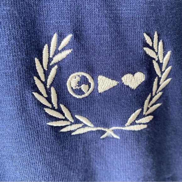 Puma Selena Gomez Blue White Stripe Long Sleeve Crop Rugby Shirt Women's XL - Picture 7 of 14